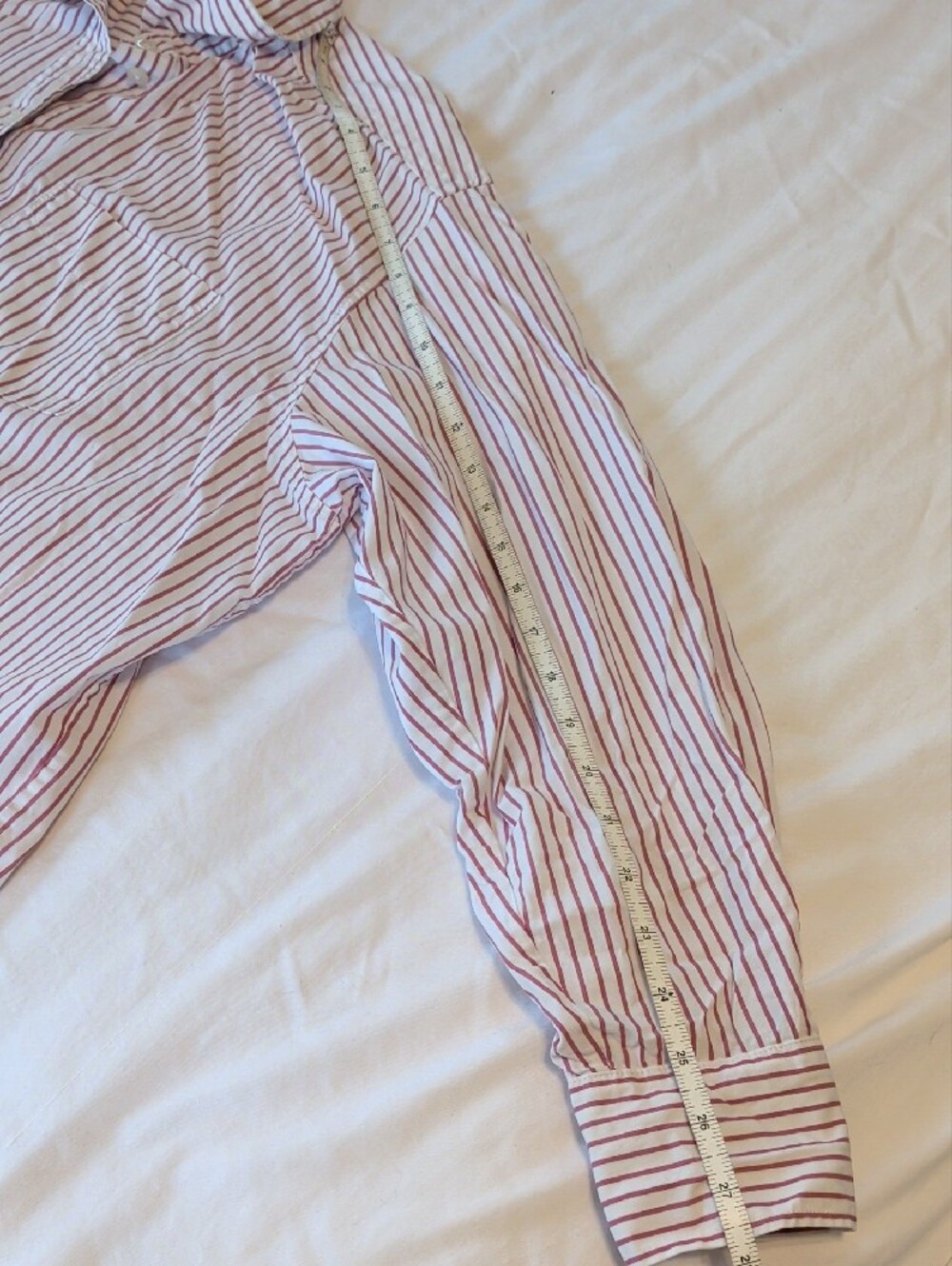 GAP Women's Pink and White Vertical Stripe Button-Up Shirt "The Big Shirt" - M - Picture 9 of 12
